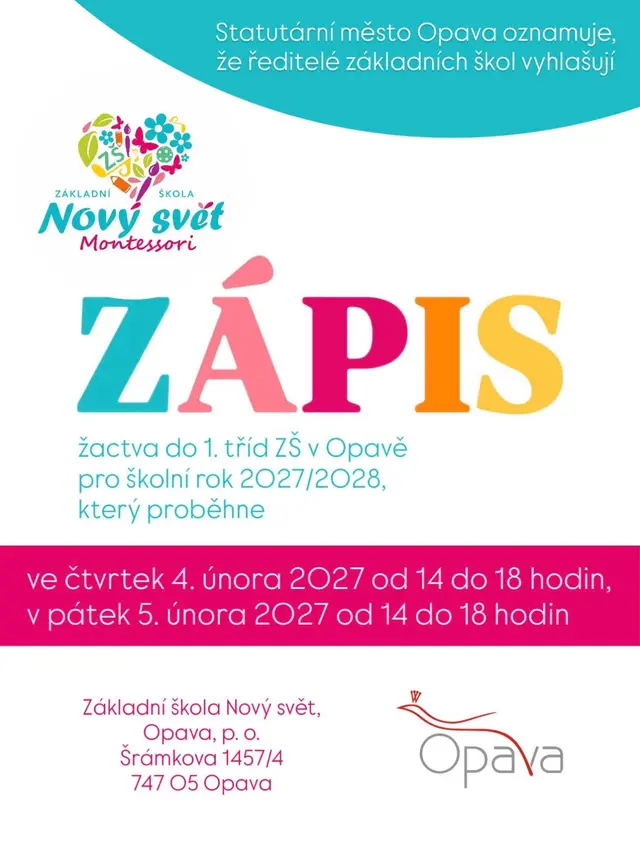 Známe termín zápisu žáků do prvních tříd pro školní rok 2027/ 2028 a už teď se těšíme na naše budoucí prvňáčky! ⭐️
Na koho se můžeme těšit? ☘️
#montessori #opava #montessoriopava #prvniTrida
PS: za každé sdílení jsme vám vděční 😊